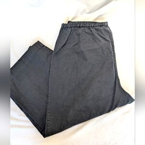 Liz Claiborne Black Drawstring Capri Pants Size L